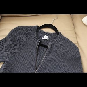 Hermès Navy Blue Cashmere Short-sleeved Jacket